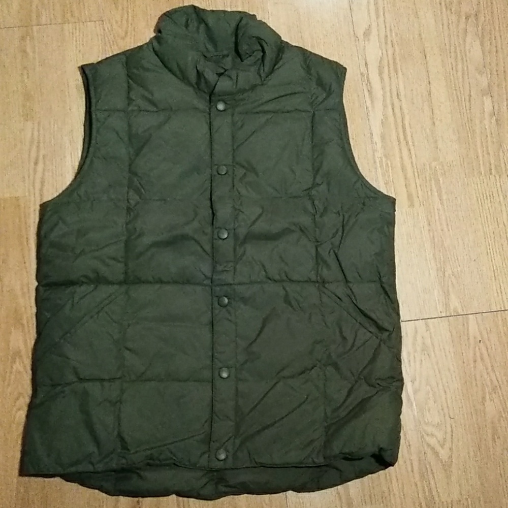 Land's End Olive Green Puffer Vest Jacket